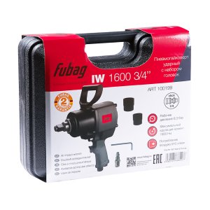 FUBAG Пневмогайковерт ударный IW1600 3/4 дюйма с  набором головок в кейсе в Череповце фото