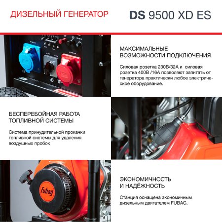 FUBAG Дизельный генератор (одно- и трехфазный) с электростартером DS 9500 XD ES в Череповце фото