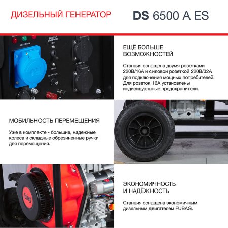 FUBAG Дизельный генератор с электростартером и коннектором автоматики DS 6500 A ES в Череповце фото
