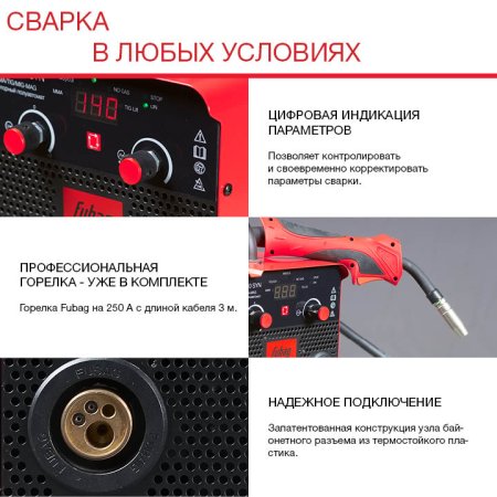 Полуавтомат сварочный FUBAG IRMIG 180 SYN с горелкой 250 А 3 м в комплекте в Череповце фото