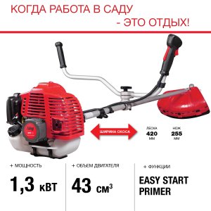 FUBAG Бензиновый триммер FPT 43 + Триммерная леска  сечение витой квадрат L 130 м * 2.4 мм в ПОДАРОК в Череповце фото